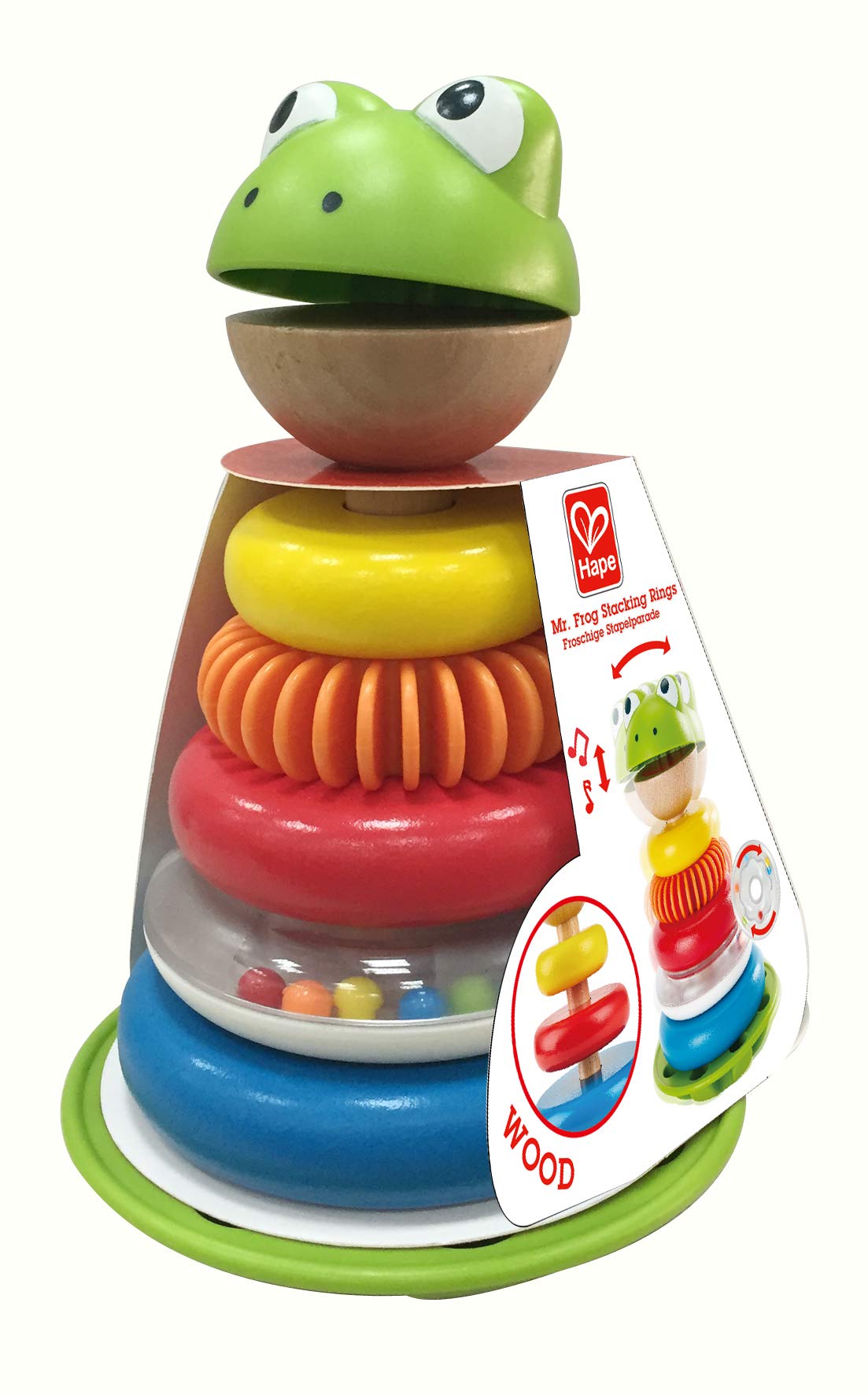 Hape Mr. Ranocchio giocattolo impilabile legno 7 pezzi 12m+