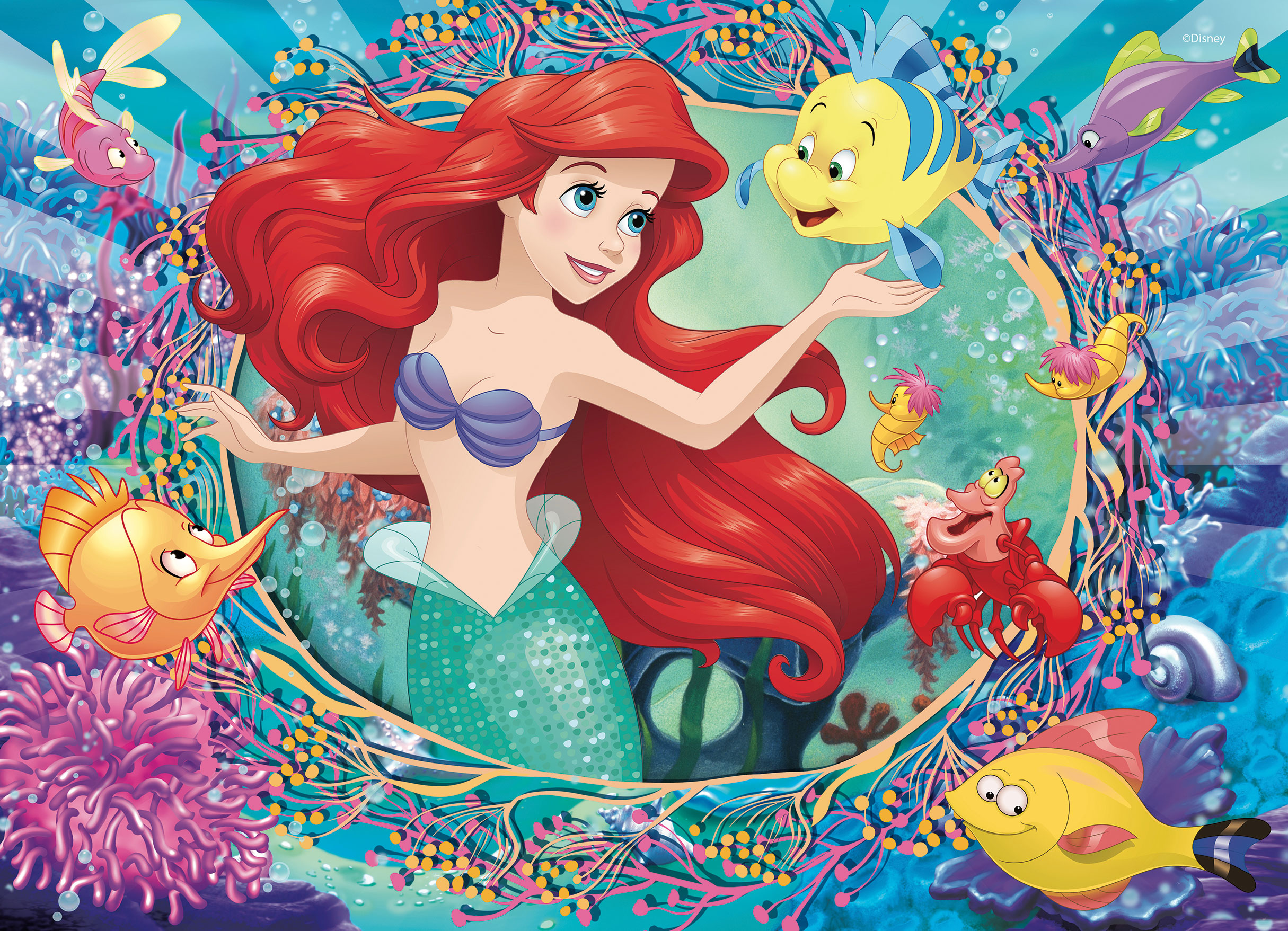 Lisciani Disney M-Plus 48 puzzle bambini Ariel da colorare