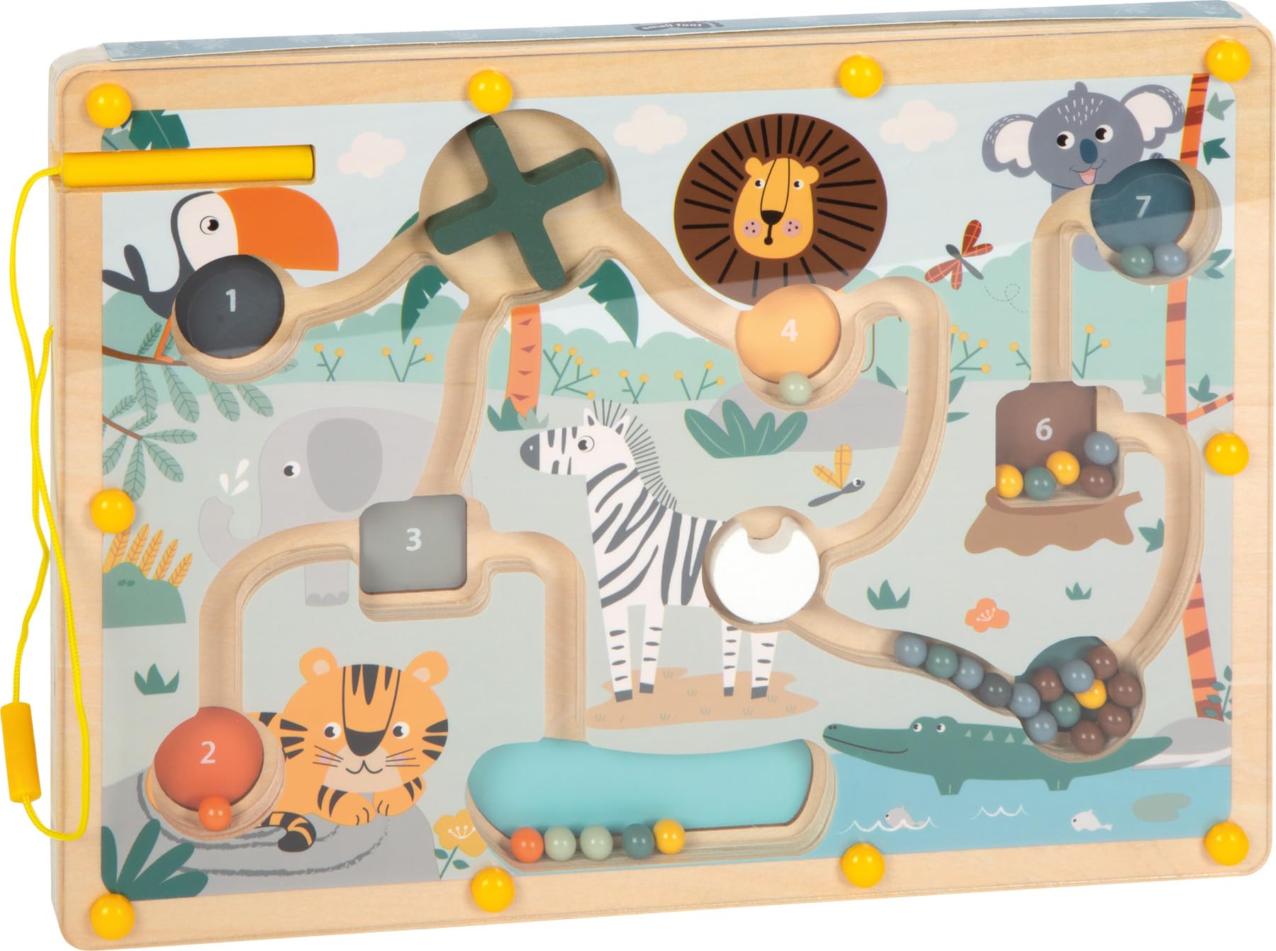 smallfoot Safari labirinto magnetico in legno con penna