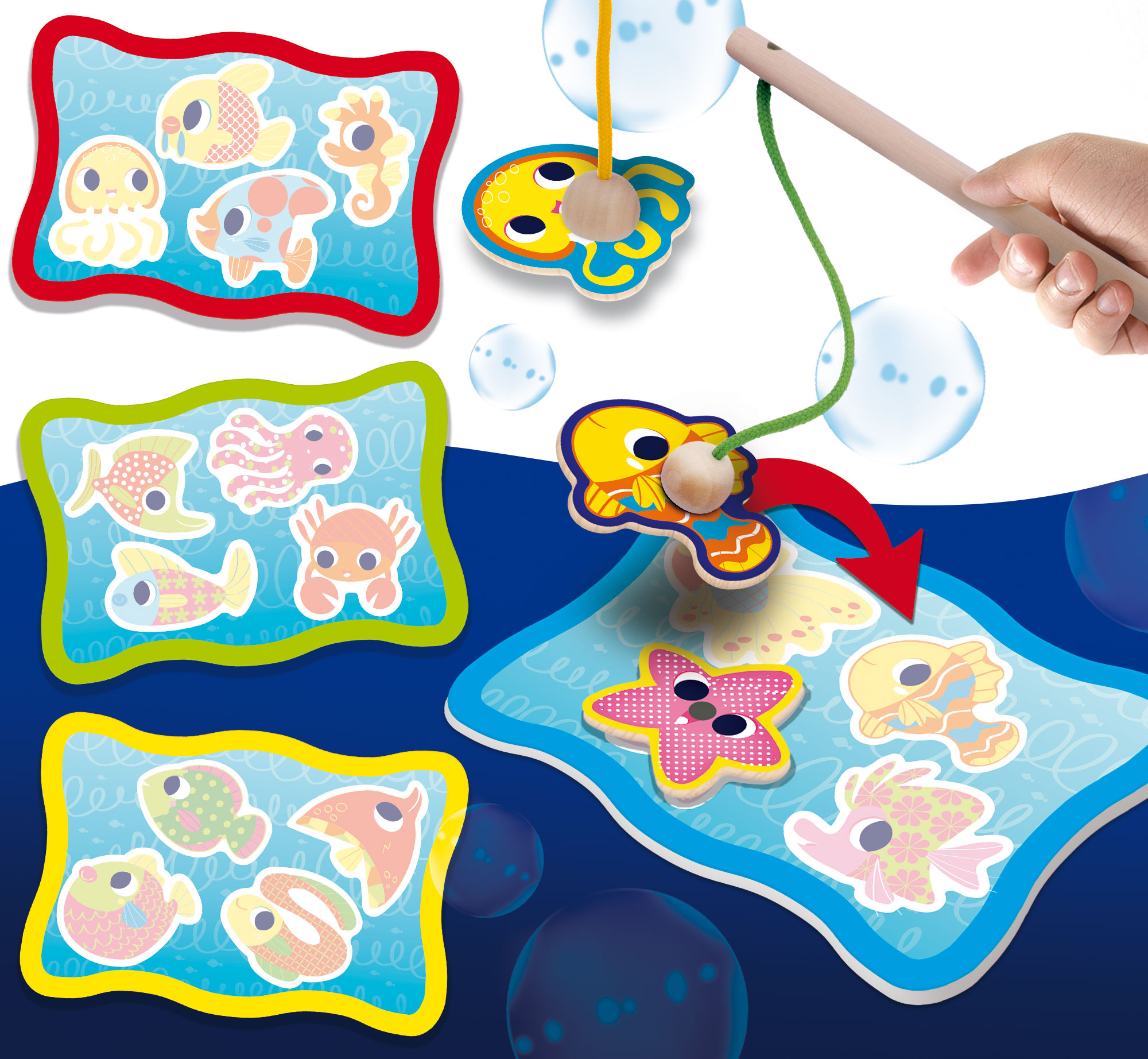 Lisciani Montessori Baby Magnetic Fish Fun pesca magnetica legno