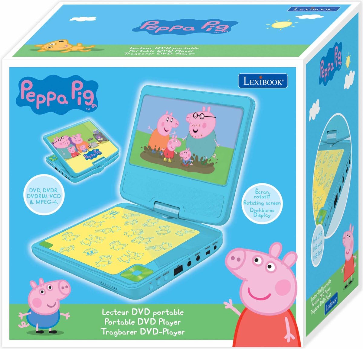 Lexibook Peppa Pig DVDP6PP lettore DVD portatile 7" bambini