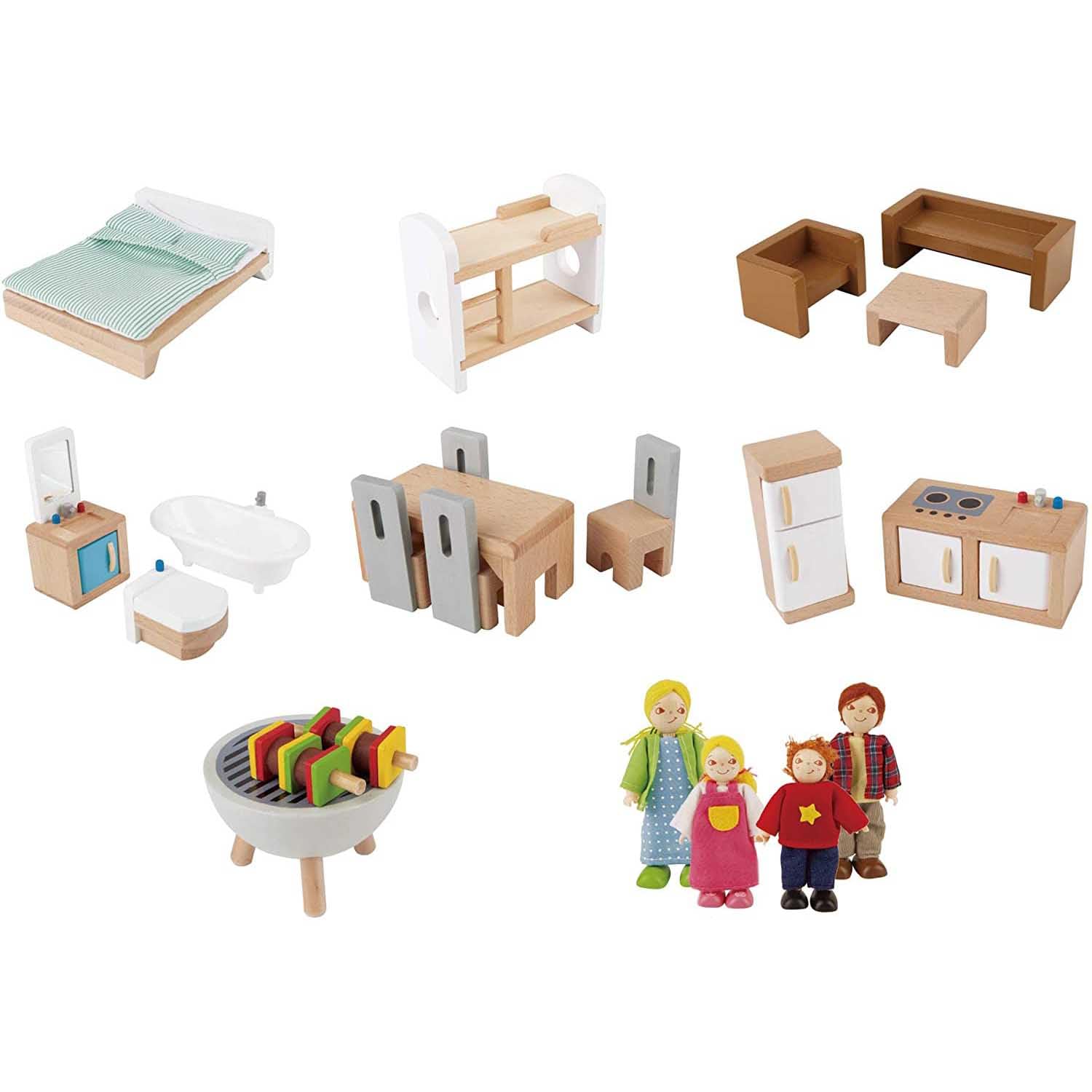 Hape Villa delle bambole casa legno 3 piani 8 stanze
