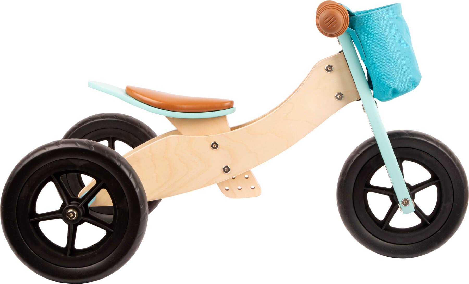 smallfoot Trike Maxi 11609 triciclo legno maxi turchese 4 in 1