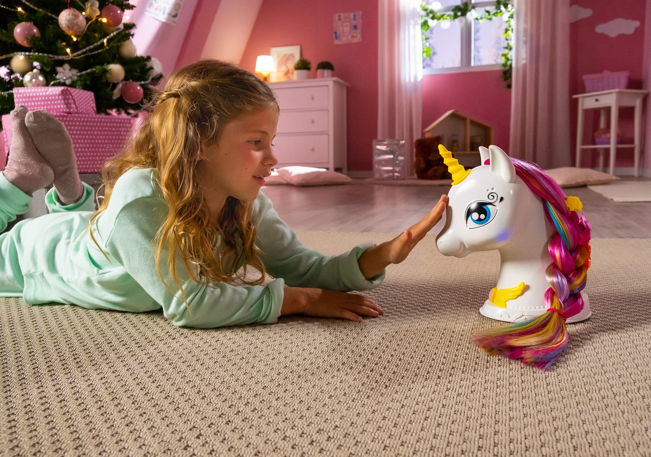 Lexibook SHUNI testina unicorno bianco rosa con accessori