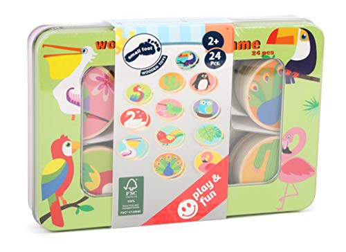 Small Foot 11285 memo legno animali mondo 24 carte