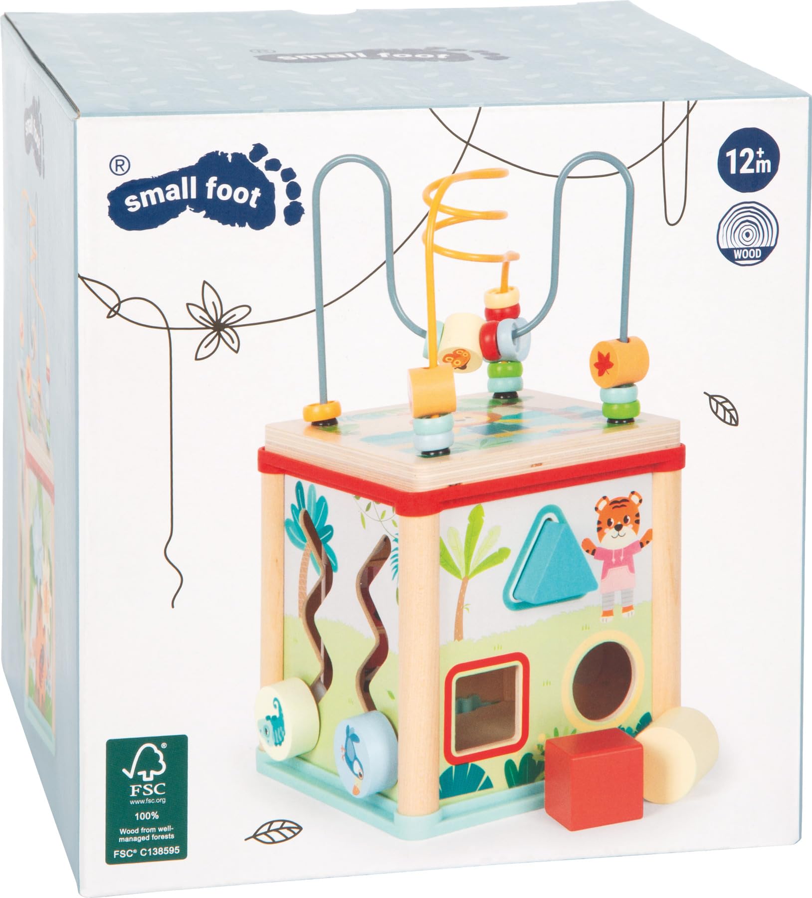 smallfoot Jungle Friends dado motricità legno 5 giochi 1 anno