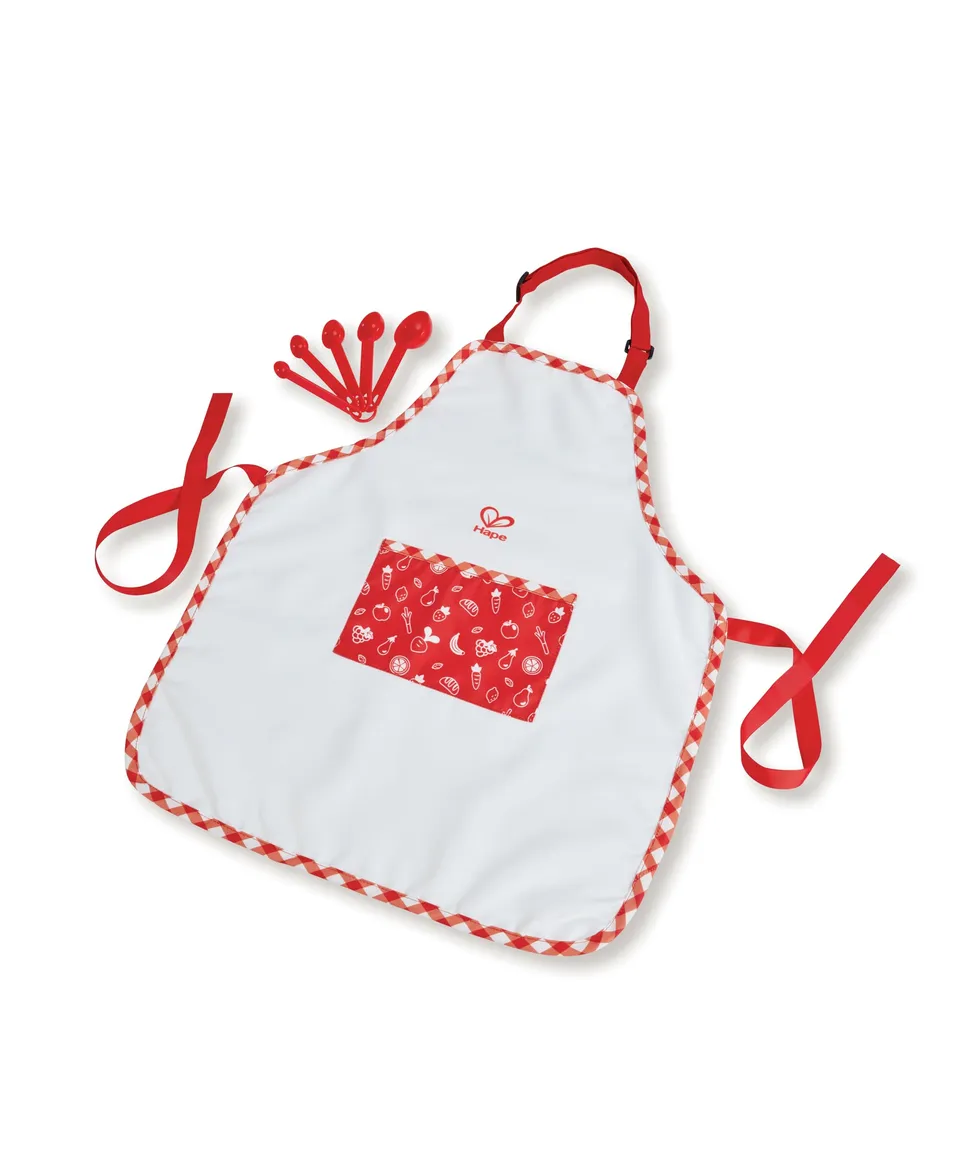 Hape Kit da Chef costume cuoco bambini 3 anni bianco rosso
