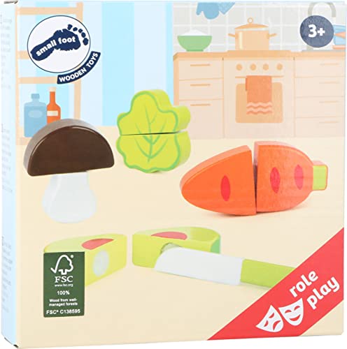 smallfoot 10891 set verdure in legno 9 pezzi taglio