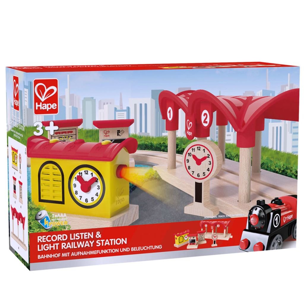 Hape Stazione Treni Registra Ascolta stazione 5 pezzi
