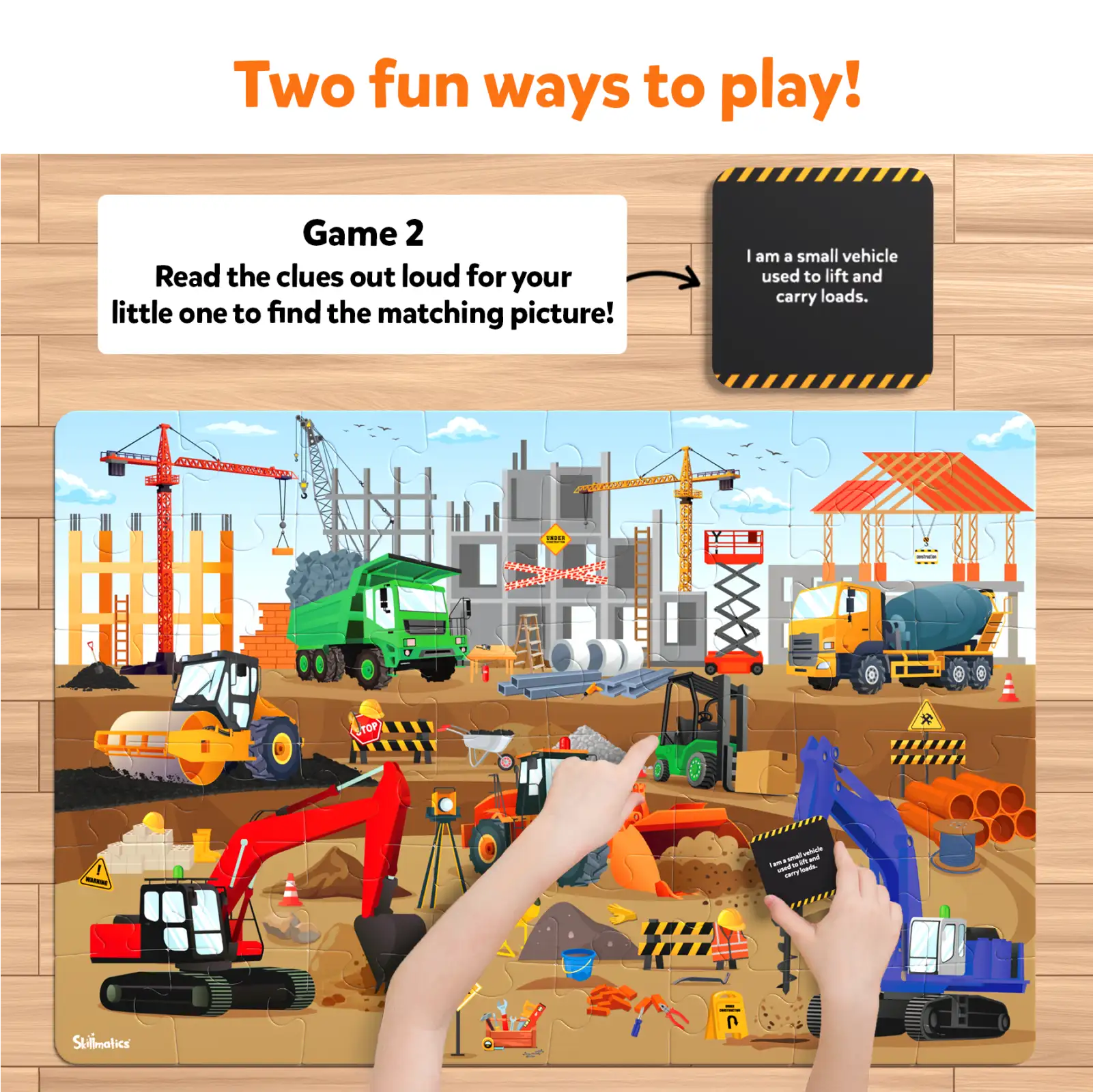 Skillmatics Piece Play Construction Site puzzle pavimento 48 pezzi cantiere