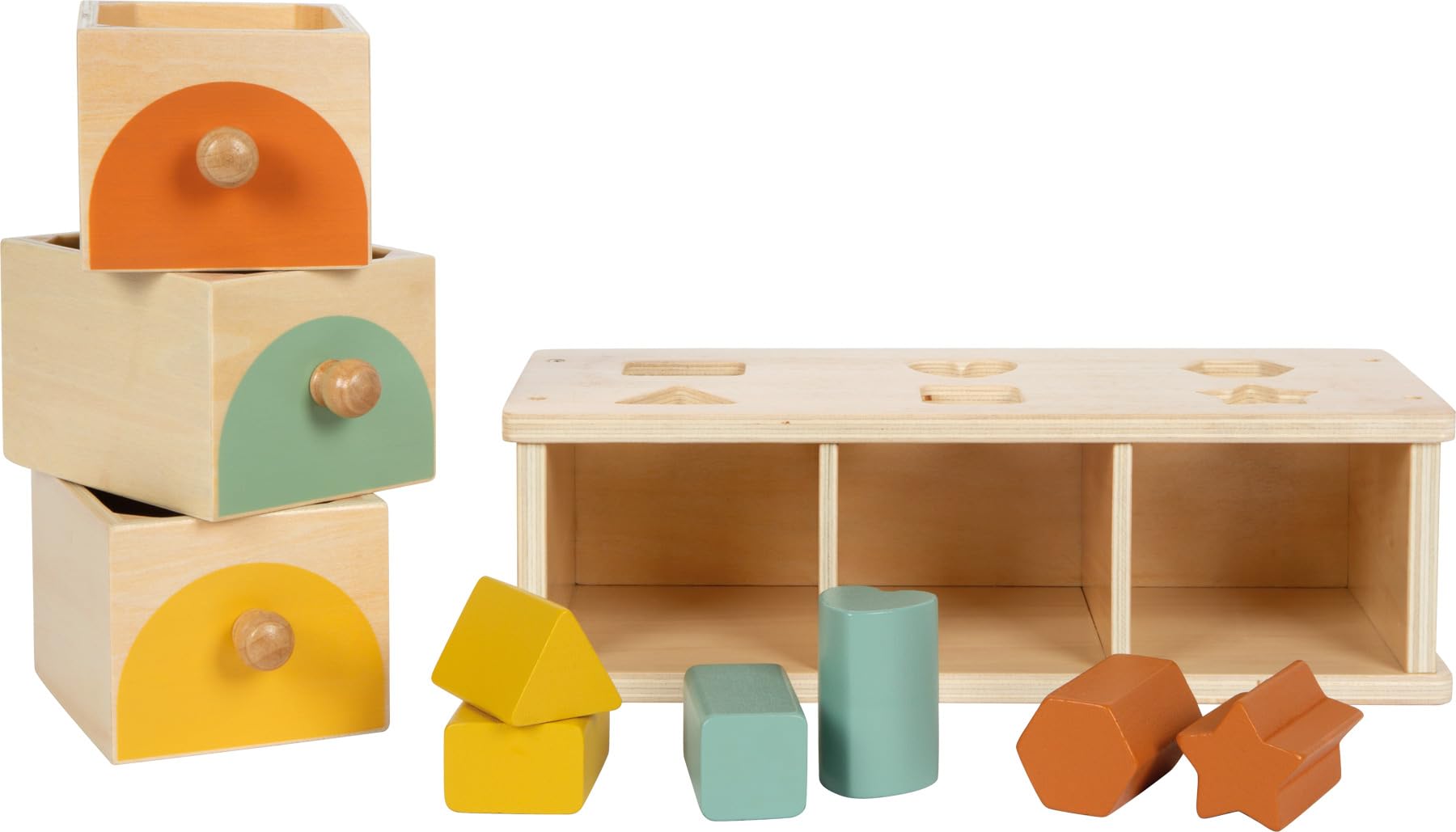 smallfoot Montessori 12746 scatola incastri legno 3 cassetti