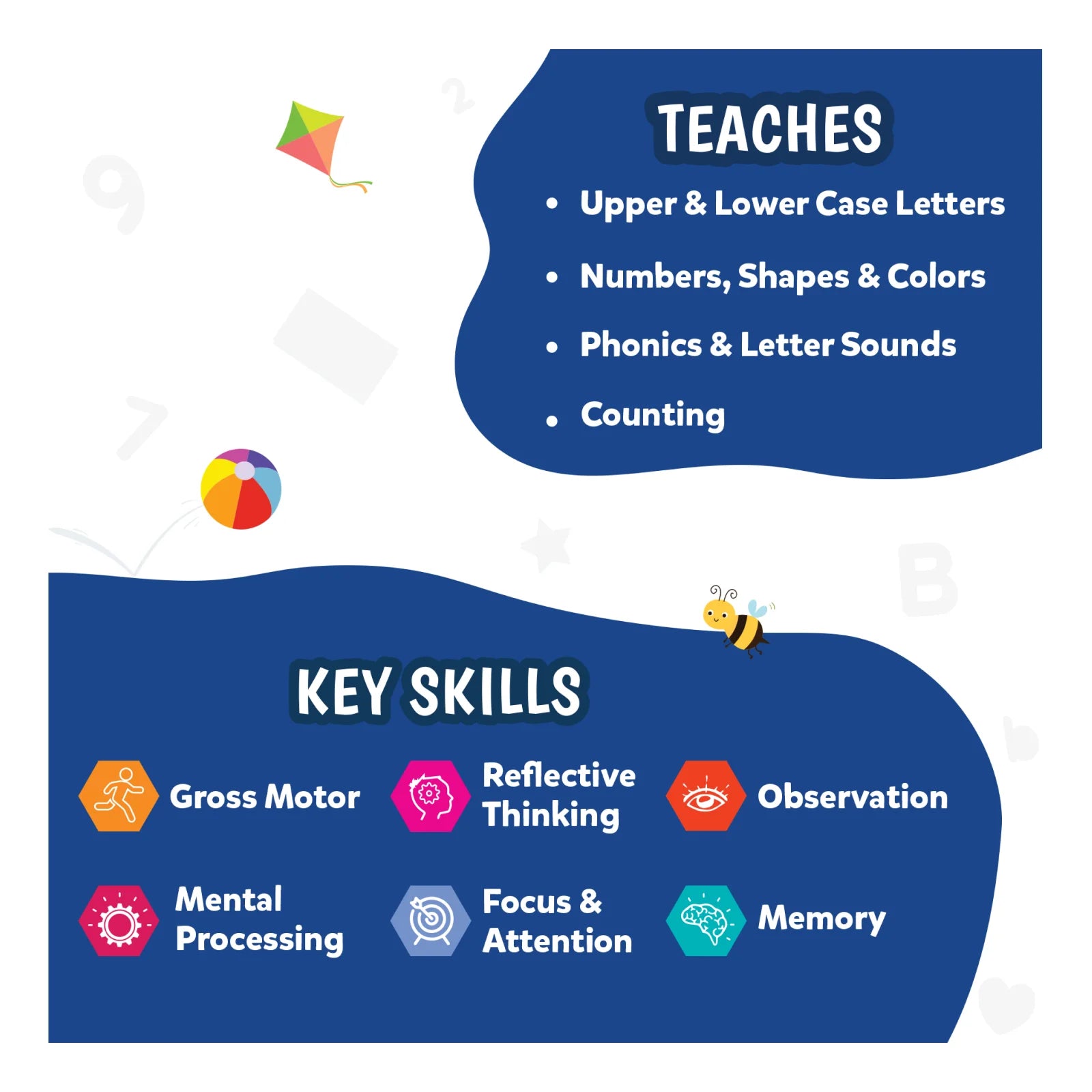 Skillmatics Jump and Learn flash cards 40 carte lettere e numeri