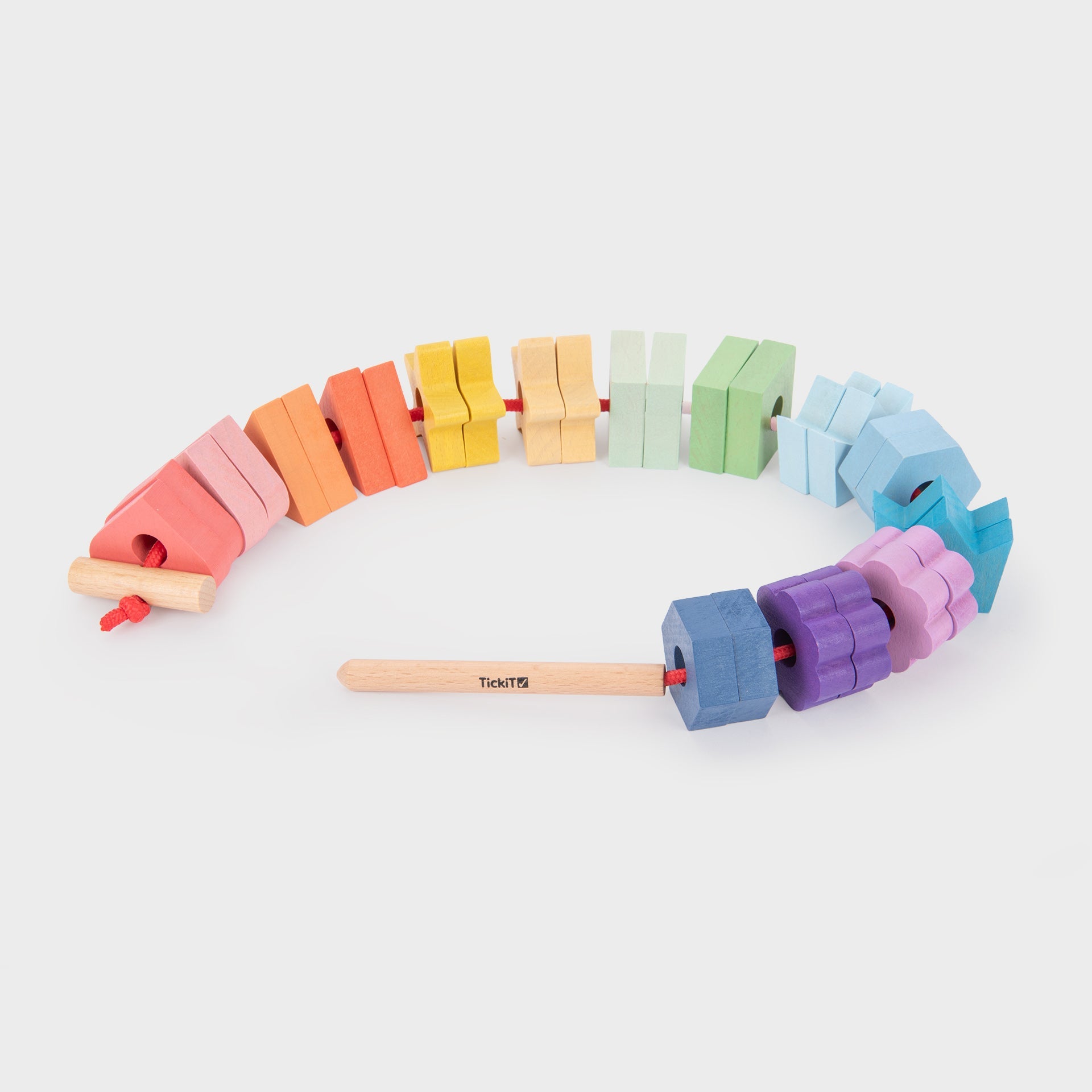 Tickit Rainbow Wooden Forme da Infilare 28 Pezzi in Legno