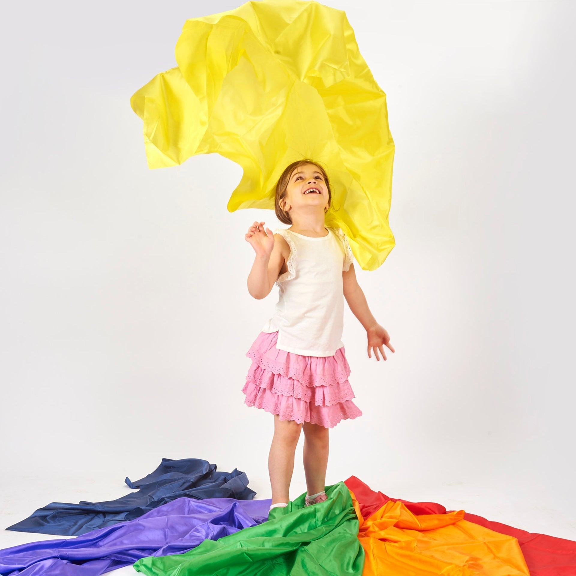 Tickit Rainbow Habutae Fabric Pack teli sensoriali 7 pezzi arcobaleno