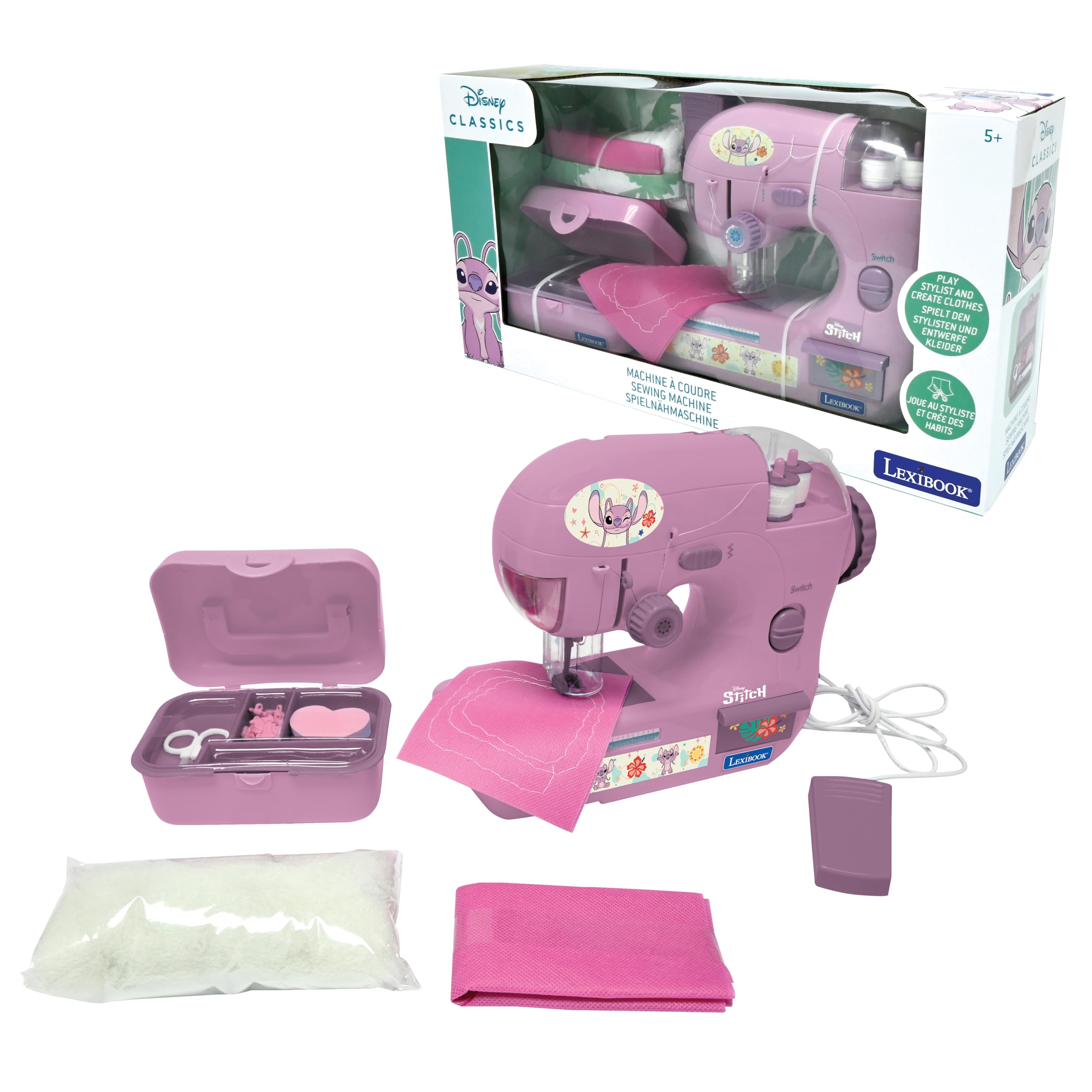 Lexibook Angel SW100D1 Macchina da Cucire Giocattolo con Pedale