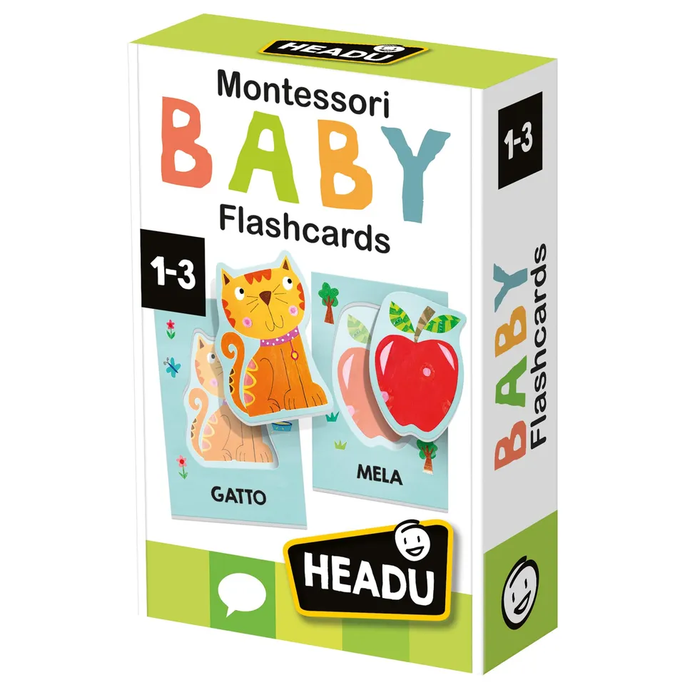 Headu Baby Flashcards Montessori Prime Parole flashcards 1-3 anni