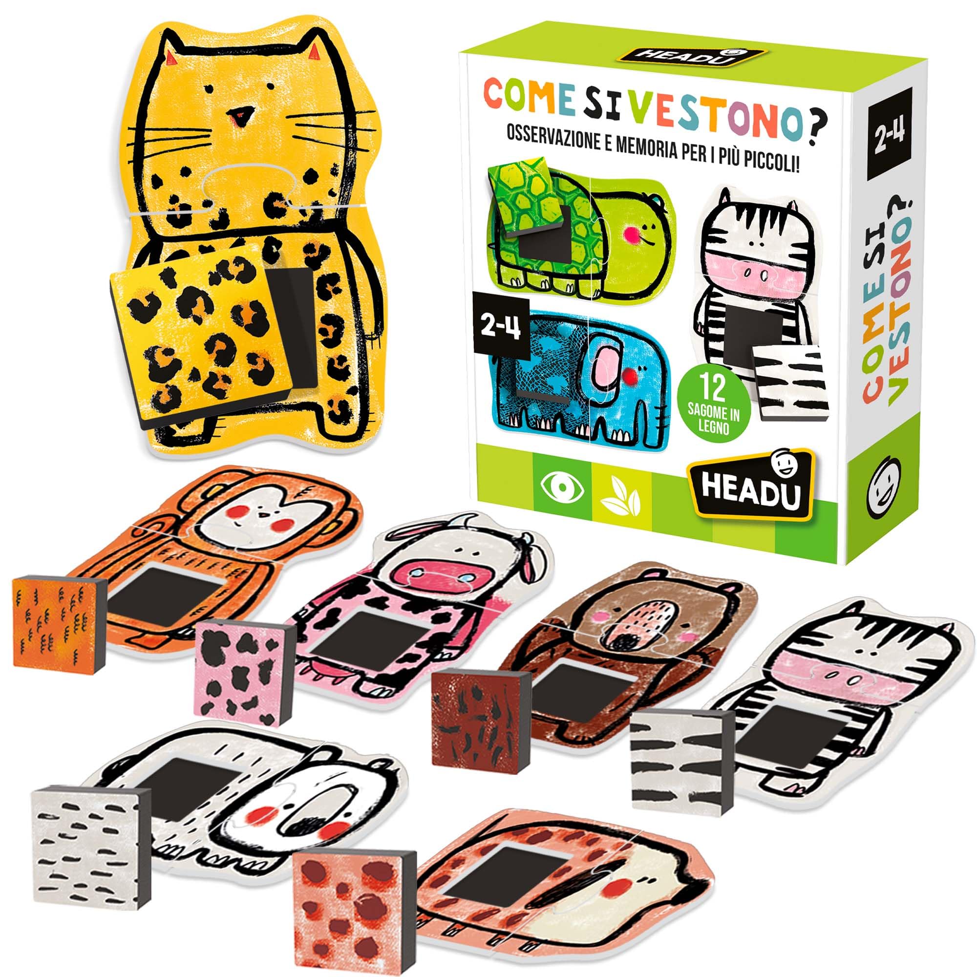 Headu Come si Vestono gioco memoria animali 2-4 anni