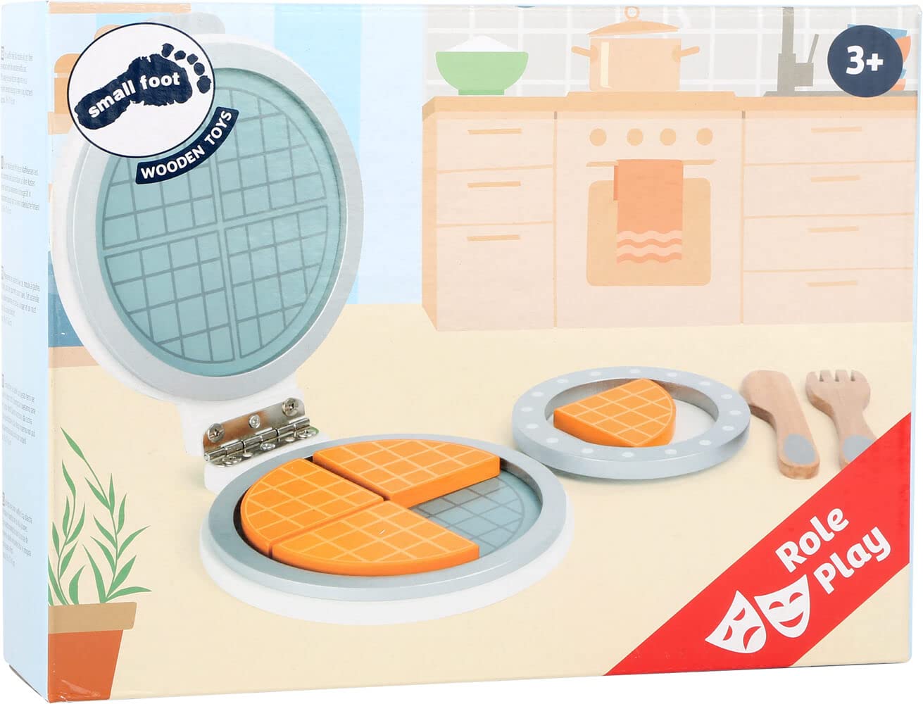smallfoot Piastra per waffle set cucina legno 4 cialde