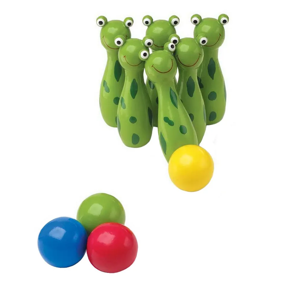 smallfoot 8166 birilli rana legno gioco movimento