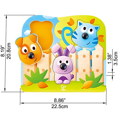 Hape E1309 Big Nose Pet puzzle legno animali con pomelli