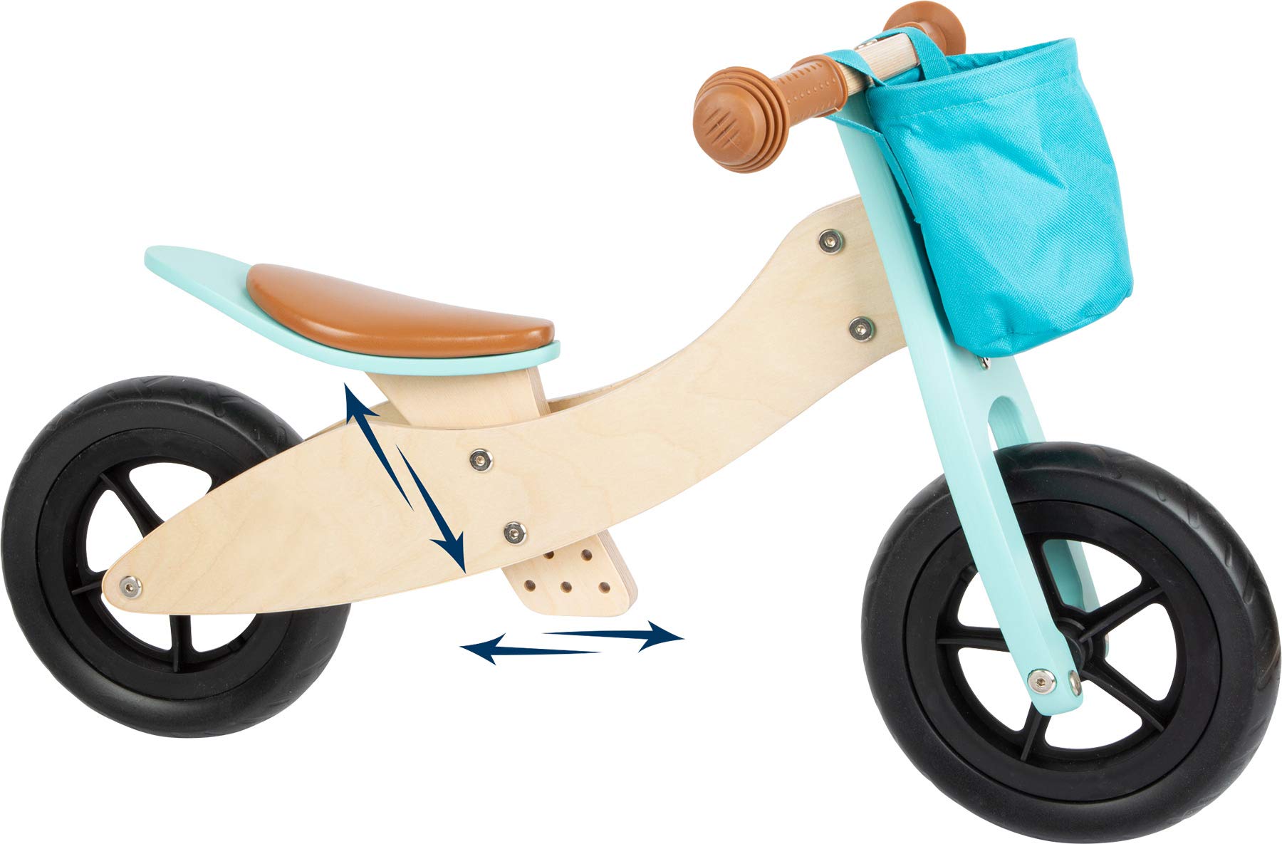 smallfoot Trike Maxi 11609 triciclo legno maxi turchese 4 in 1