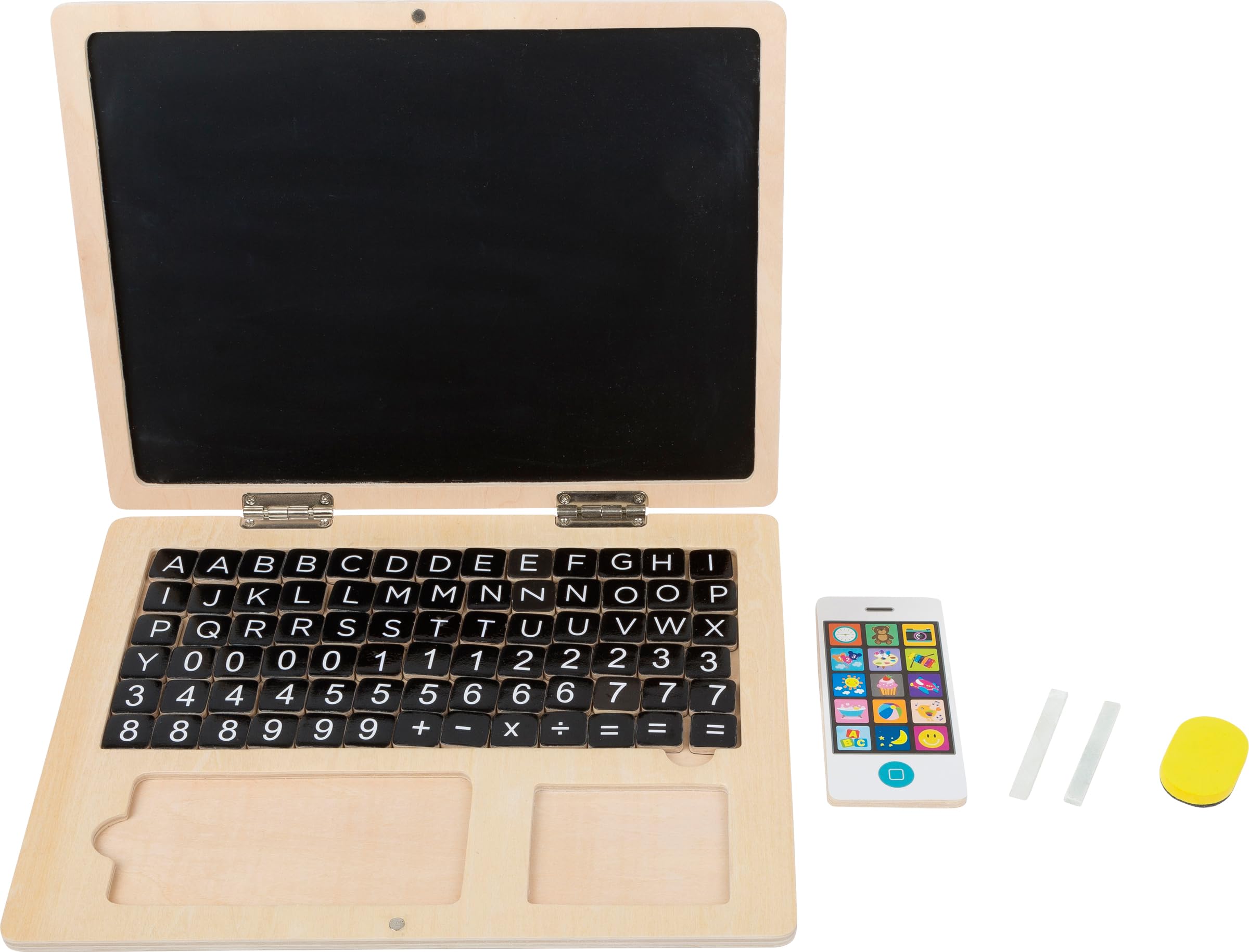 Small Foot 11193 Laptop Legno Bambini con Lavagna Magnetica