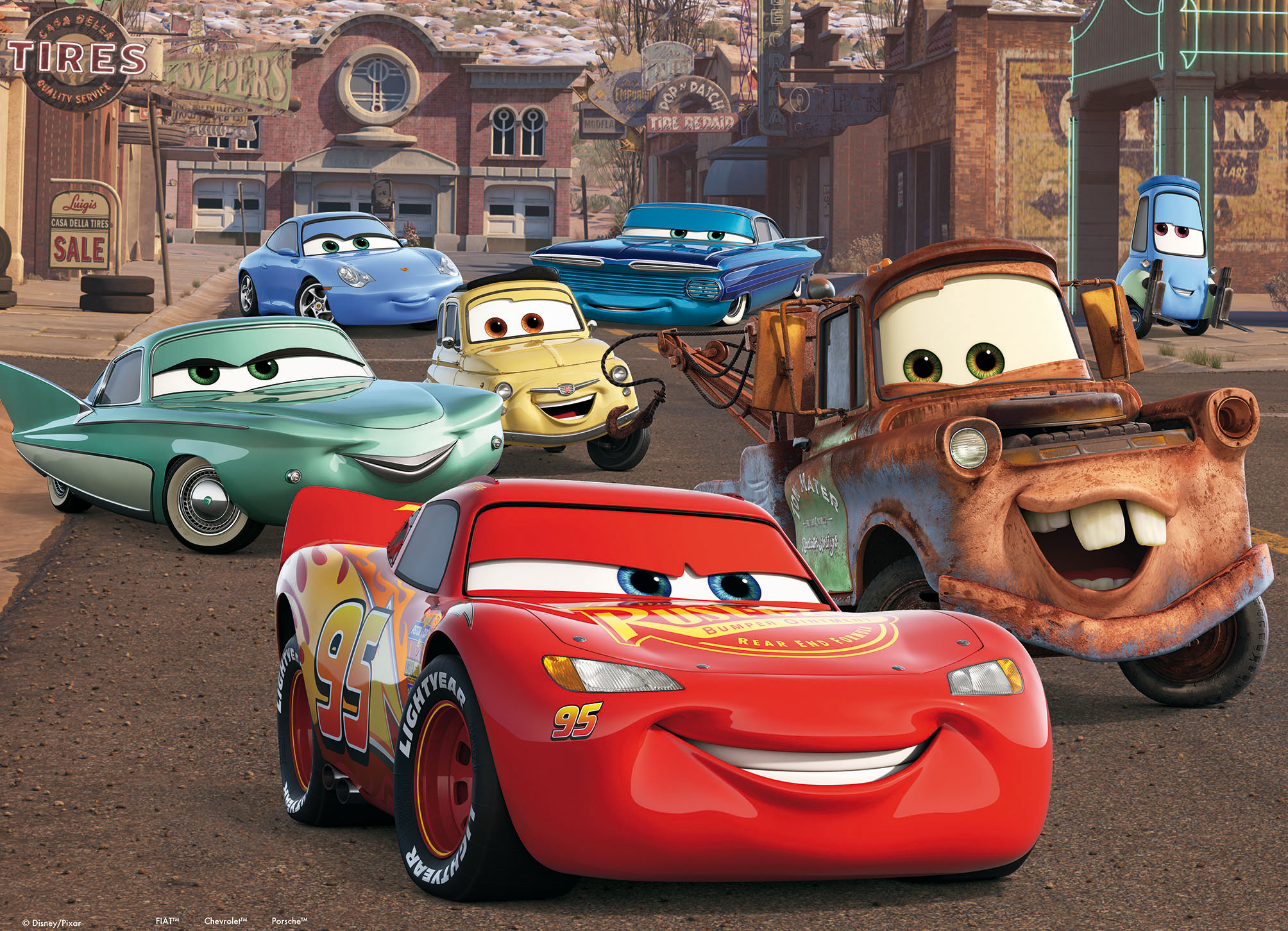 Lisciani Disney Maxi Floor 108 Cars 3 puzzle double-face da colorare
