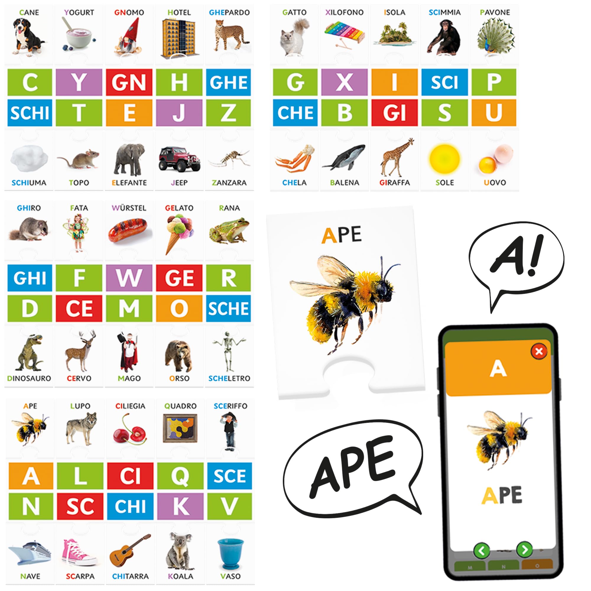 Headu Tombola Fonetica Alfabeto e Parole gioco educativo 4-7 anni