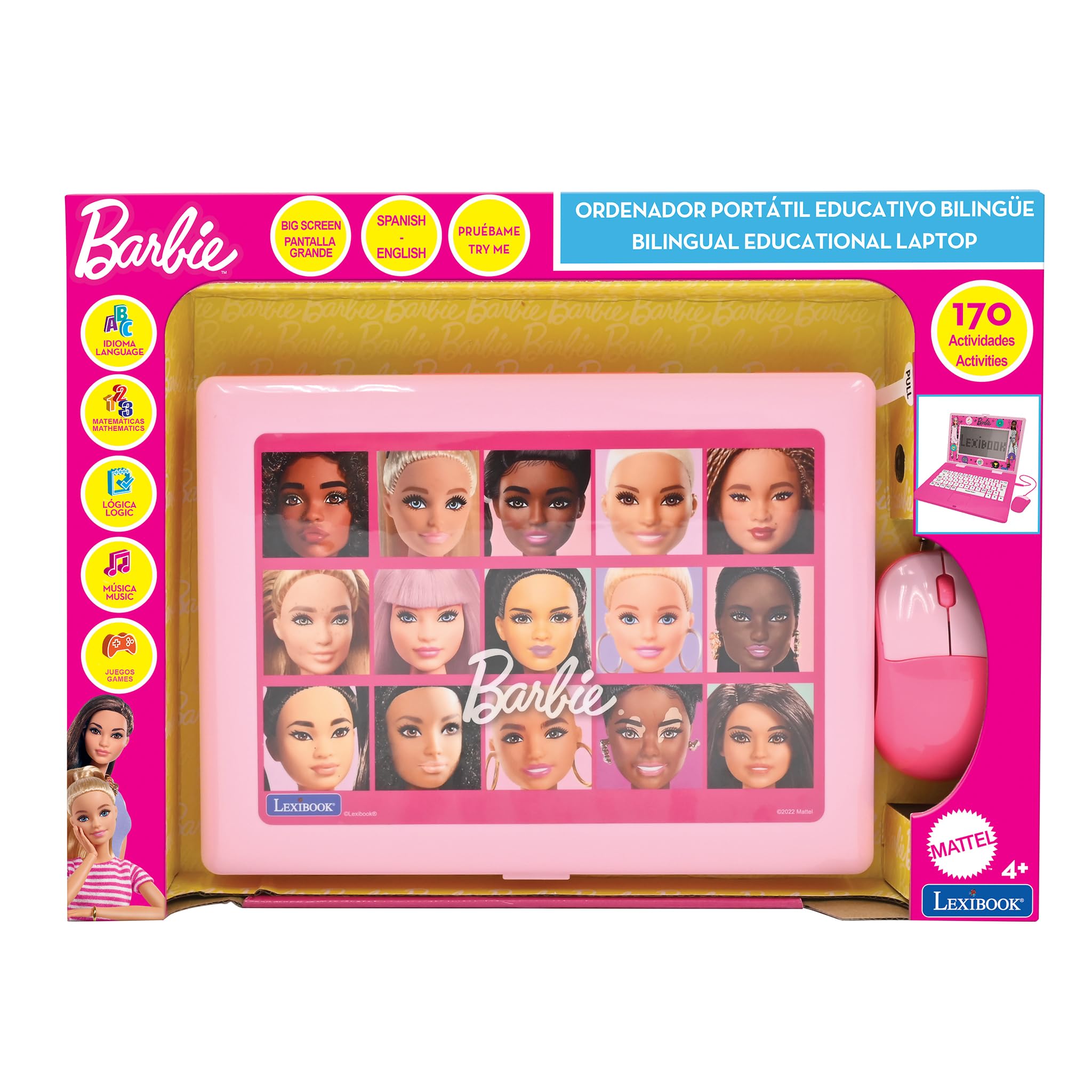 Lexibook Barbie JC599BBi2 laptop giocattolo rosa bilingue