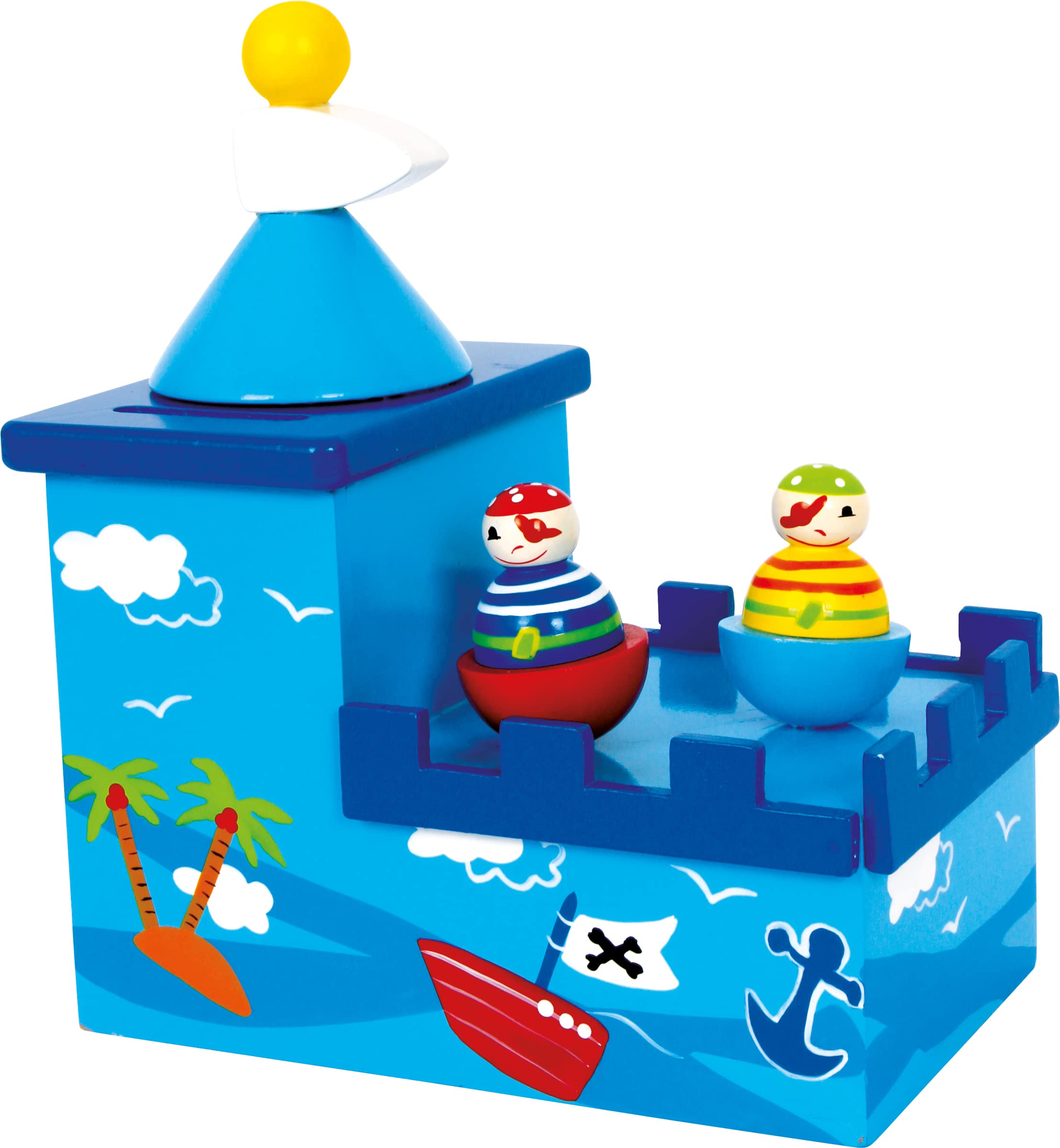 smallfoot Olli & Bolli carillon salvadanaio pirati legno con serratura