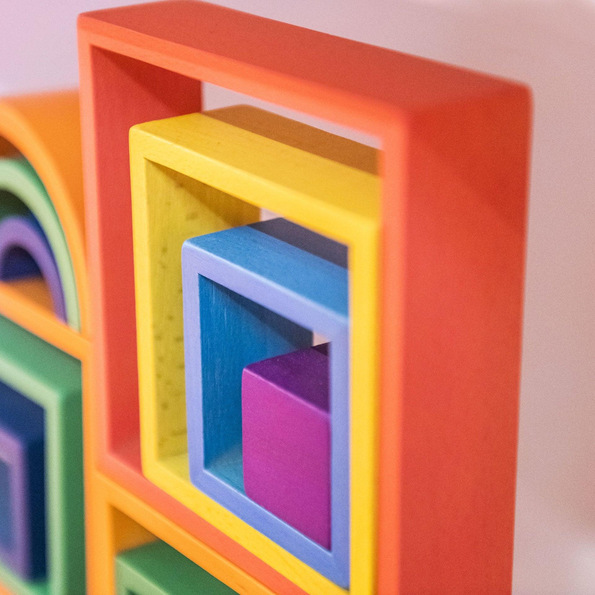 Tickit Rainbow Architect Squares costruzioni legno 7 pezzi impilabili