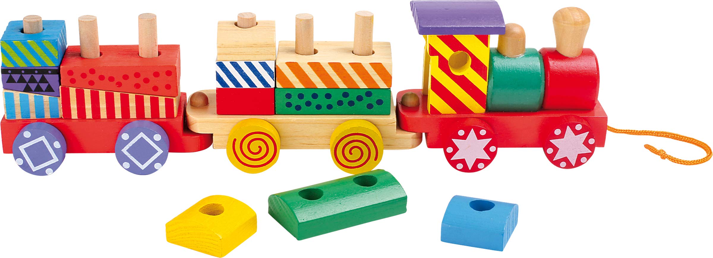 smallfoot 3498 trenino variopinto in legno trainabile