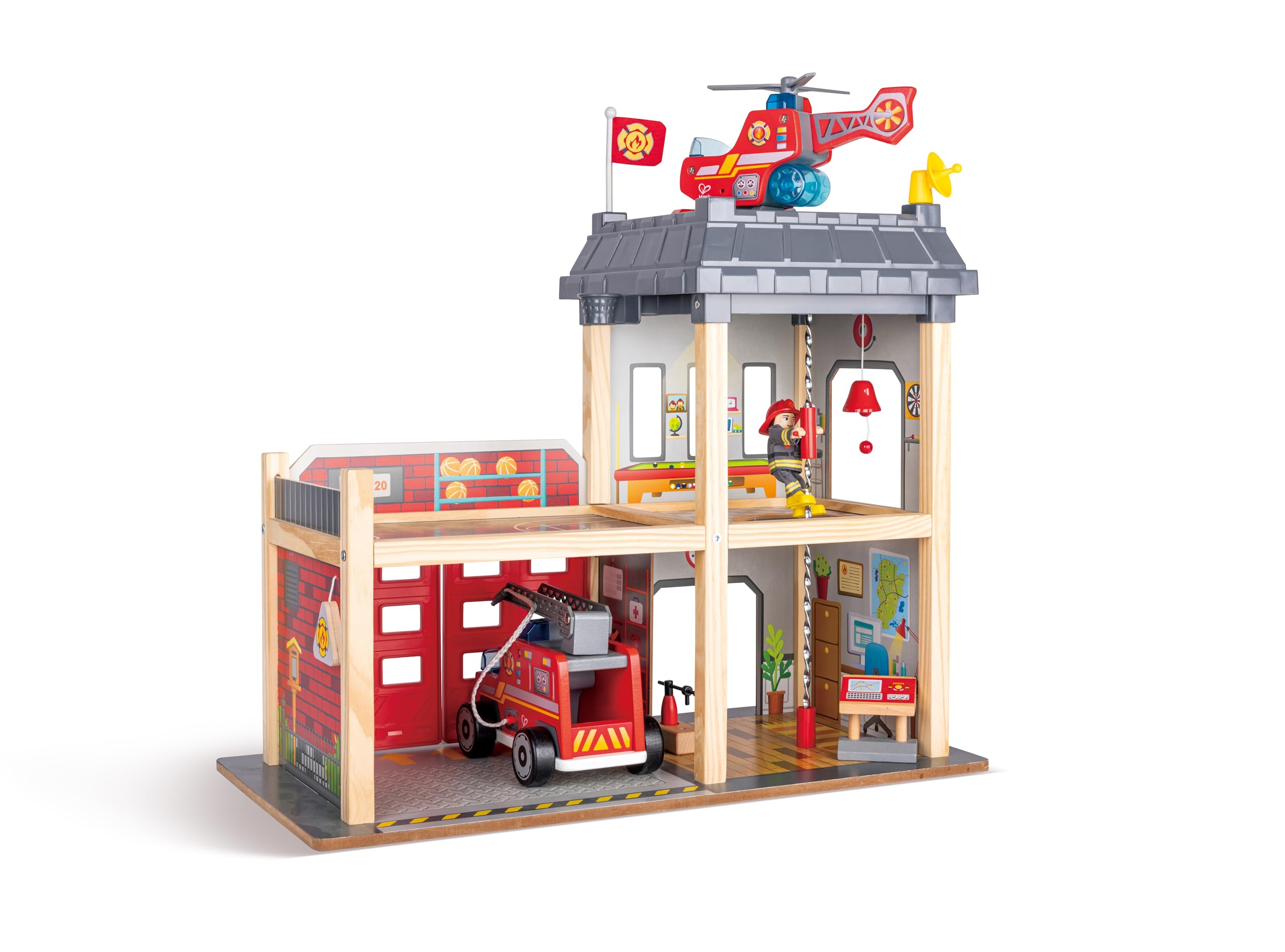 Hape Caserma dei Pompieri caserma in legno con luci e suoni