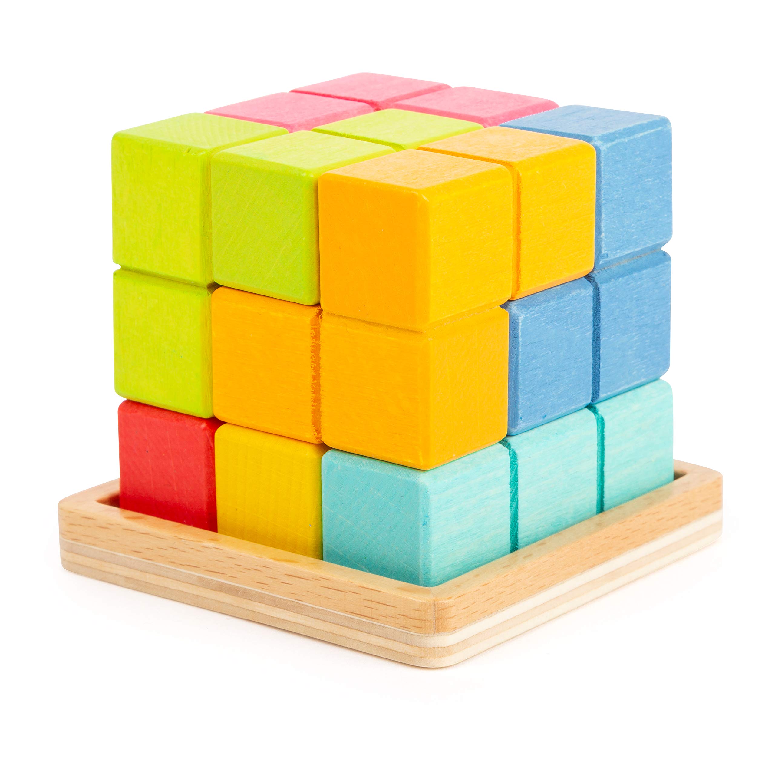 smallfoot 11346 Puzzle Cubo 3D legno 7 pezzi dai 5 anni