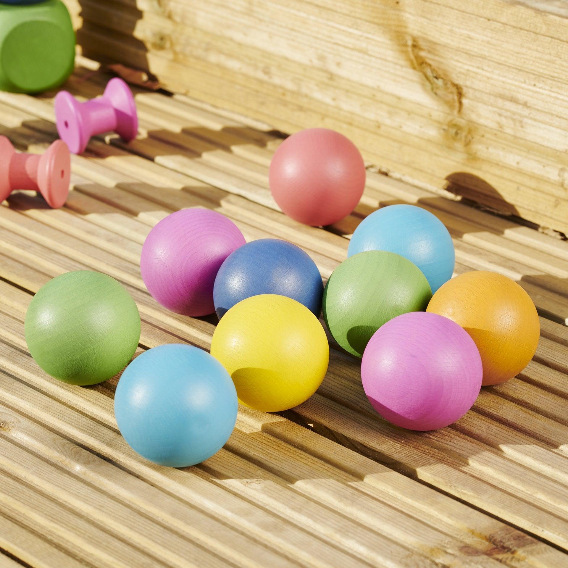 Tickit Rainbow Wooden Balls palline legno 14 pezzi 7 colori