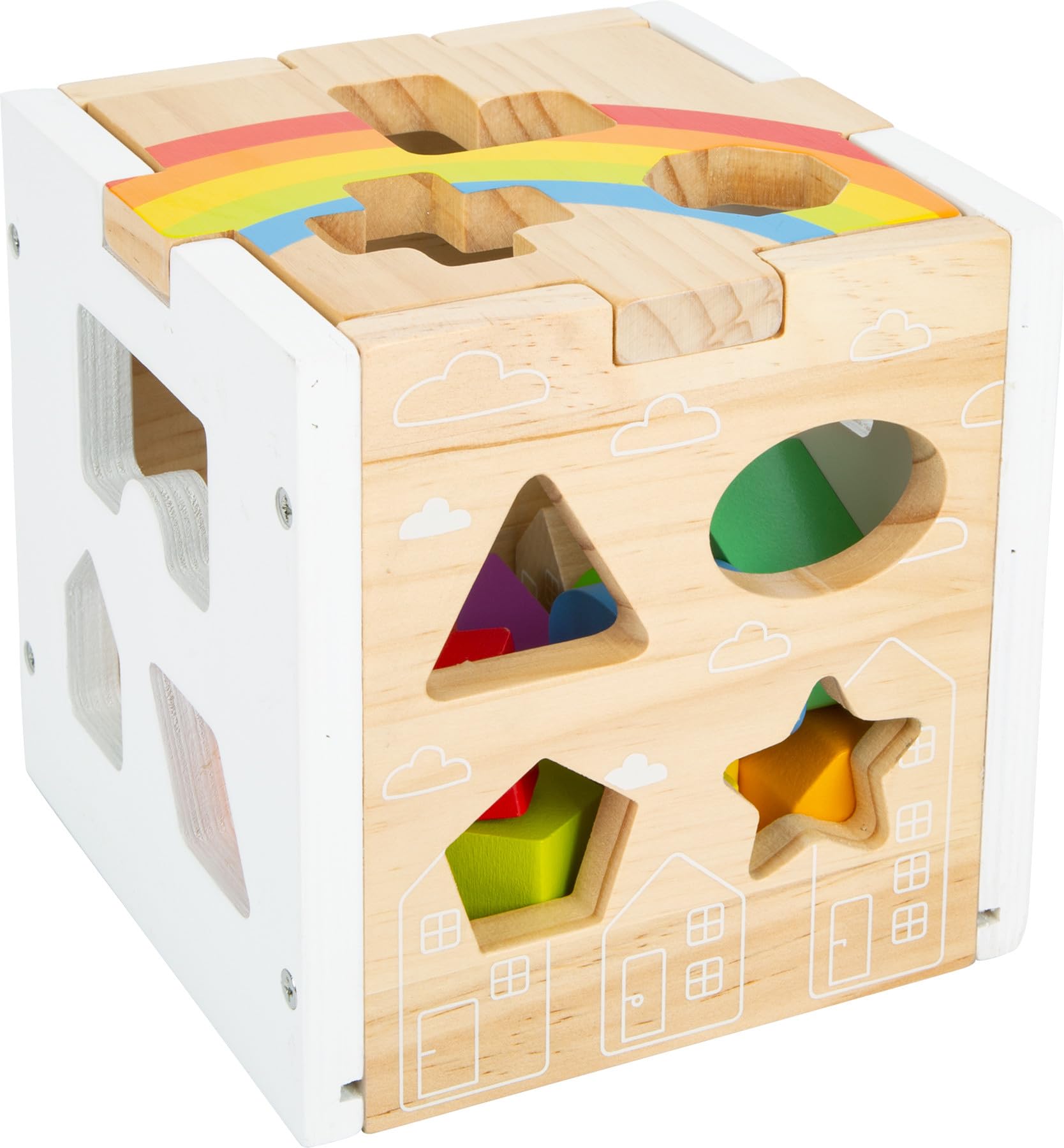Smallfoot 11777 dado incastro arcobaleno legno 13 pezzi 12 mesi