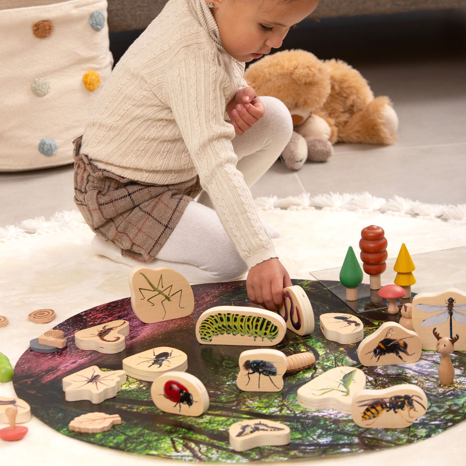 Tickit Wooden Minibeast Blocks blocchi legno insetti 15 pezzi