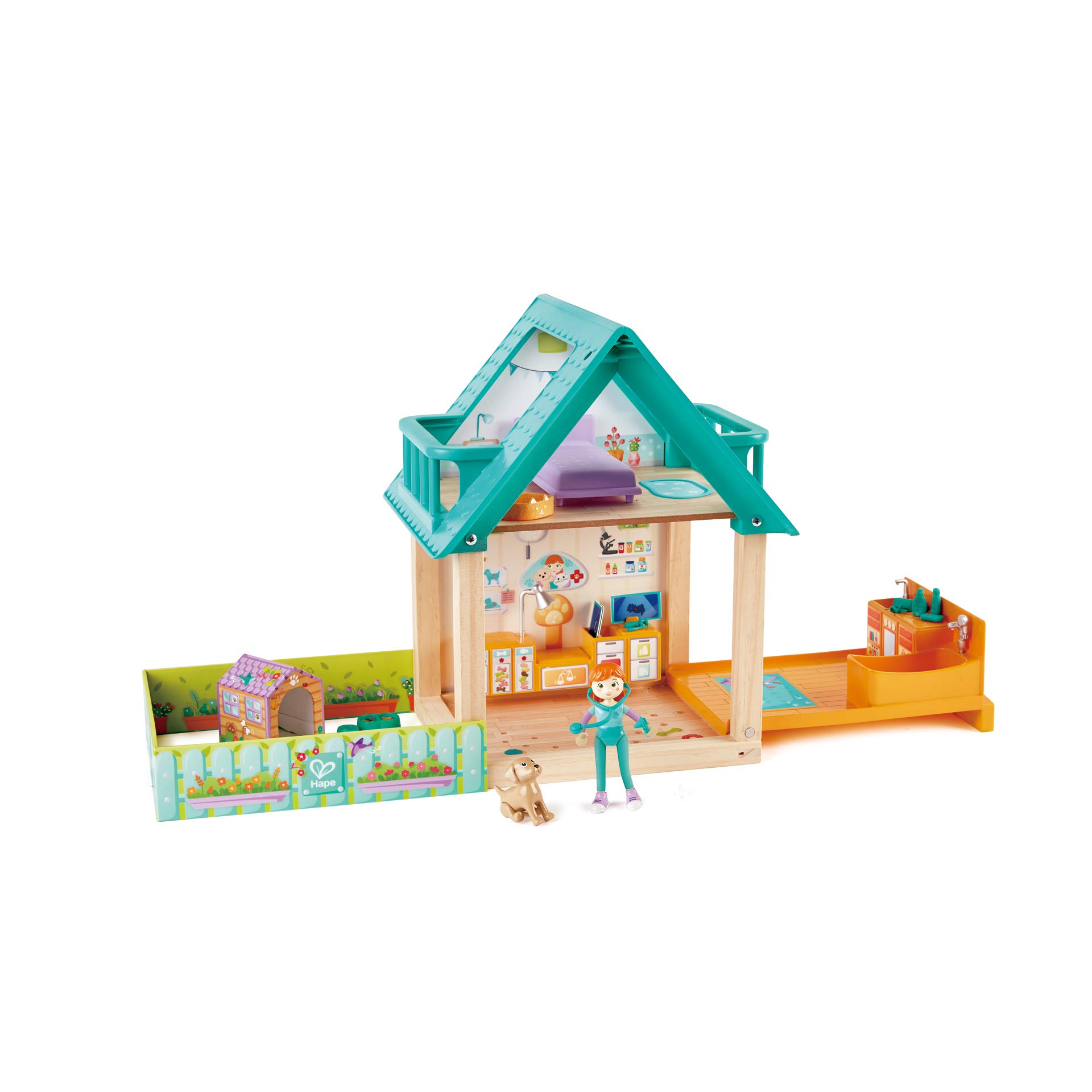 Hape Furry Friend E3408 set veterinario trasportabile legno