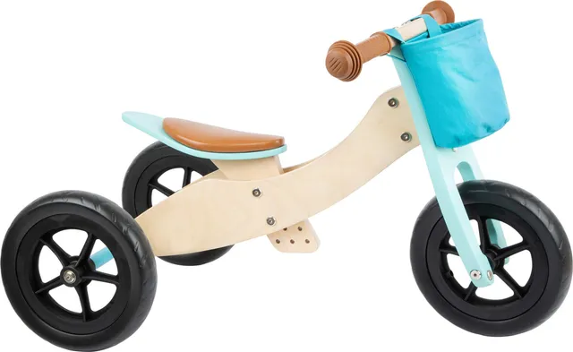 smallfoot Trike Maxi 11609 triciclo legno maxi turchese 4 in 1