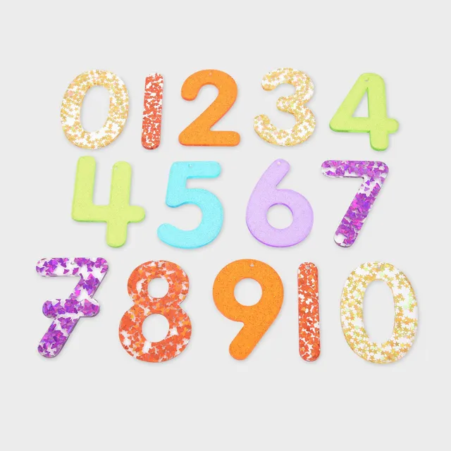 Tickit Rainbow Glitter Numbers numeri glitter 14 pezzi acrilico