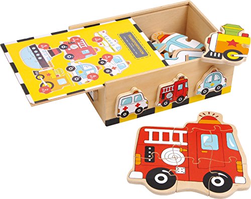 smallfoot 1591 puzzle veicoli legno 6 soggetti da 2 anni