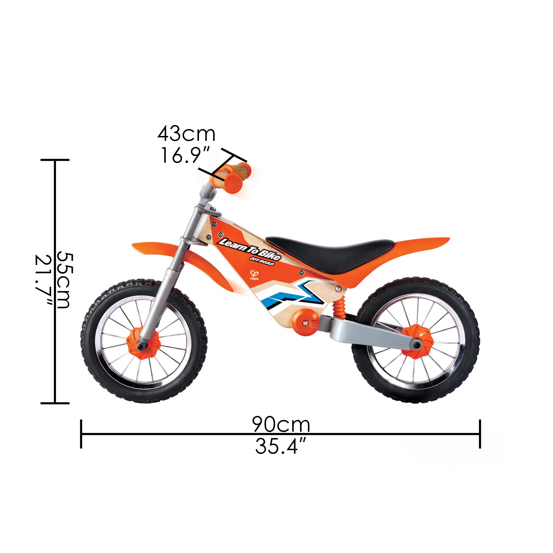 Hape Cross balance bike legno senza pedali ruote 30 cm
