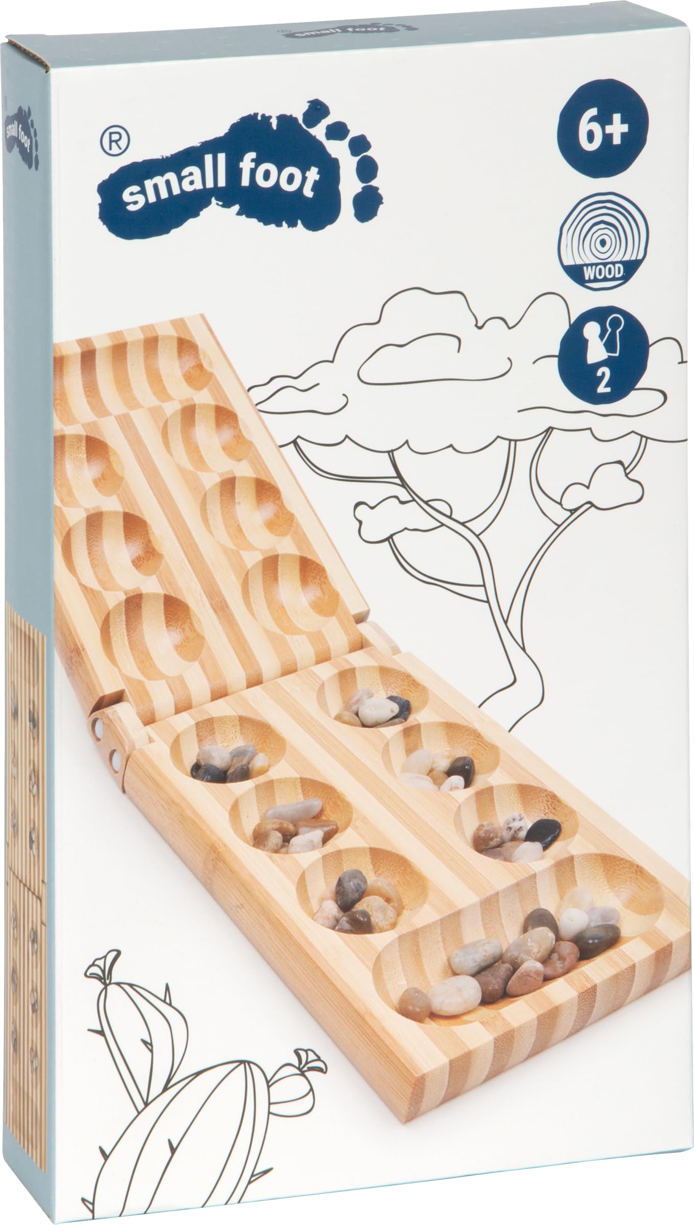 smallfoot Kalaha gioco da tavolo in legno con pietre