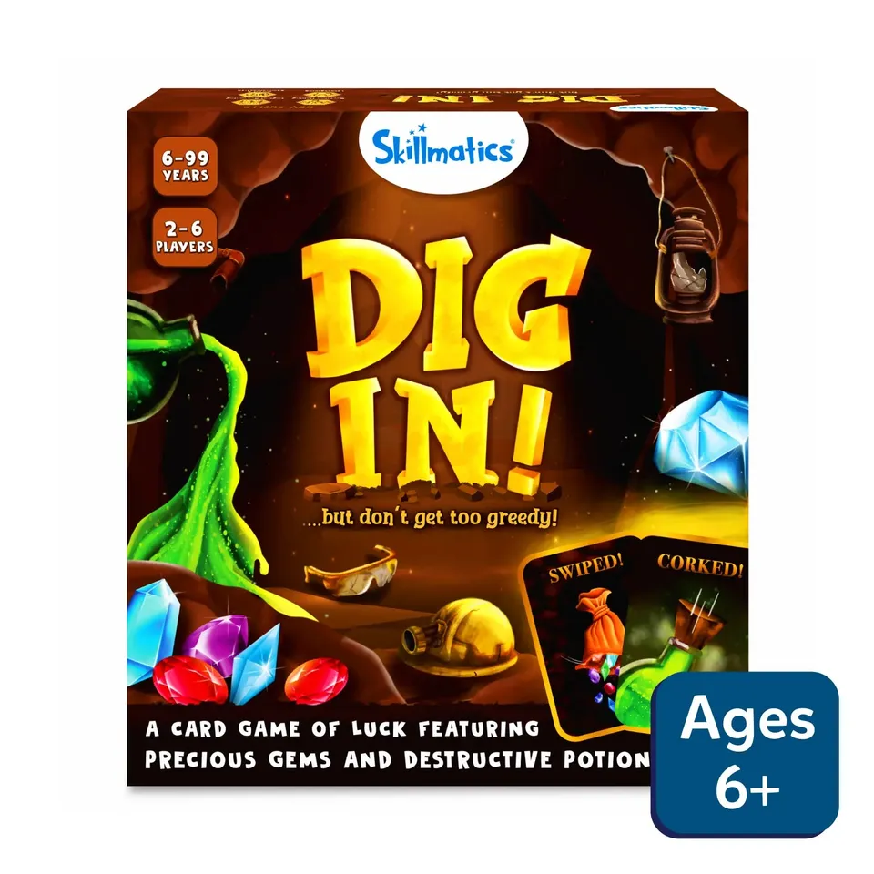 Skillmatics Dig In gioco carte fortuna famiglia 6+