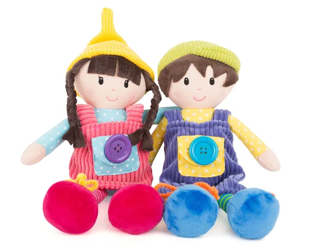 smallfoot 10865 set 2 bambole in stoffa da vestire morbide