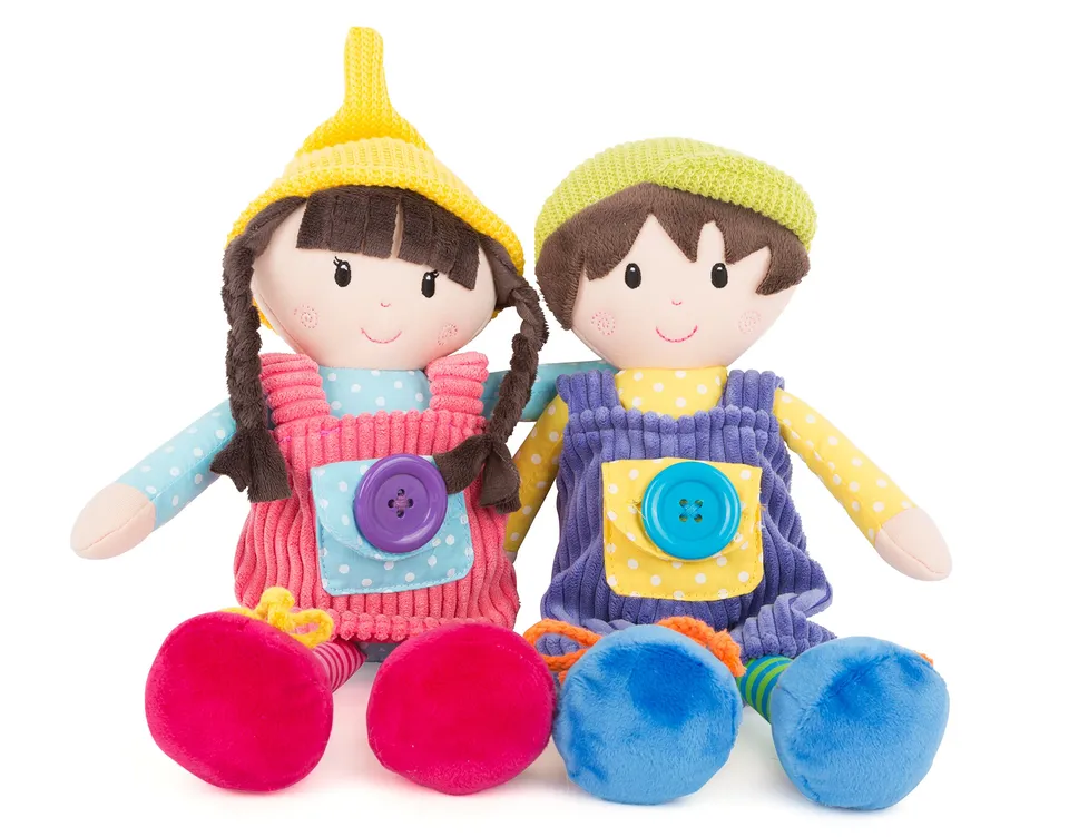 smallfoot 10865 set 2 bambole in stoffa da vestire morbide