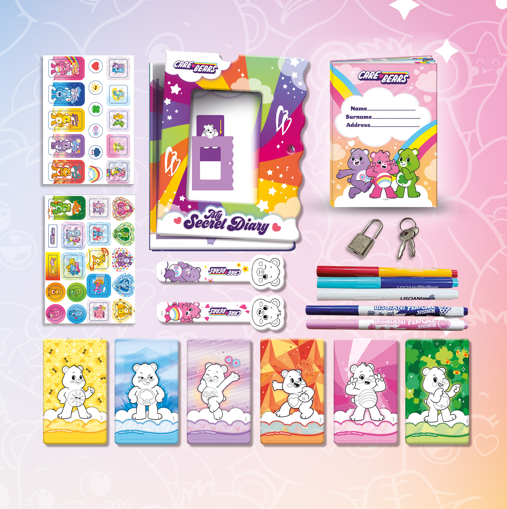 Lisciani Care Bears My Secret Diary diario segreto intercambiabile