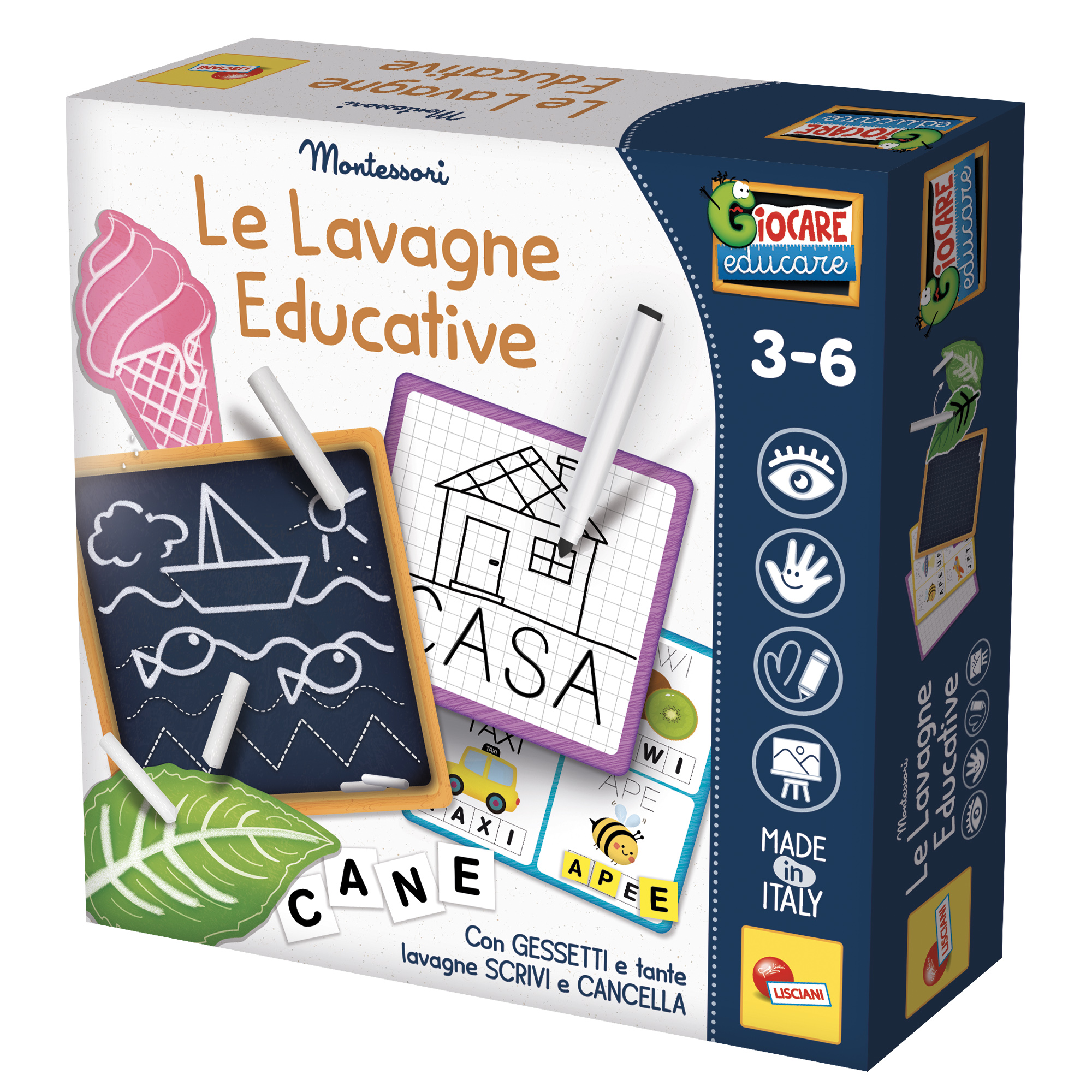 Lisciani Montessori Le Lavagne Educative magnetica gessetti