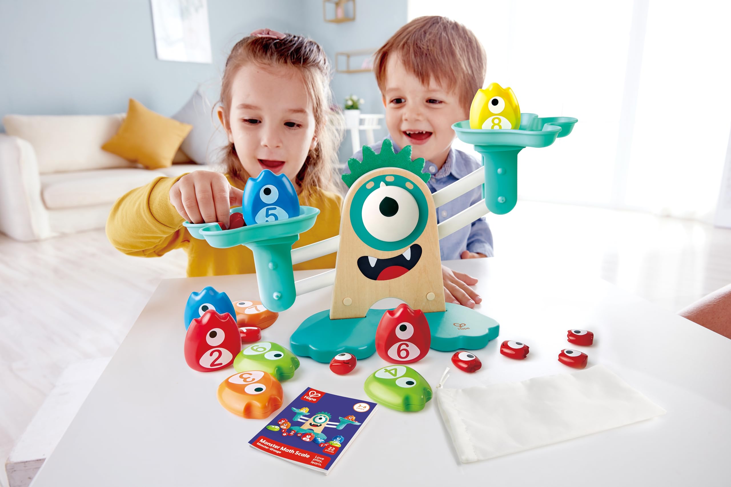 Hape Bilancia Matematica Mostri Gioco in Legno 20 Pezzi