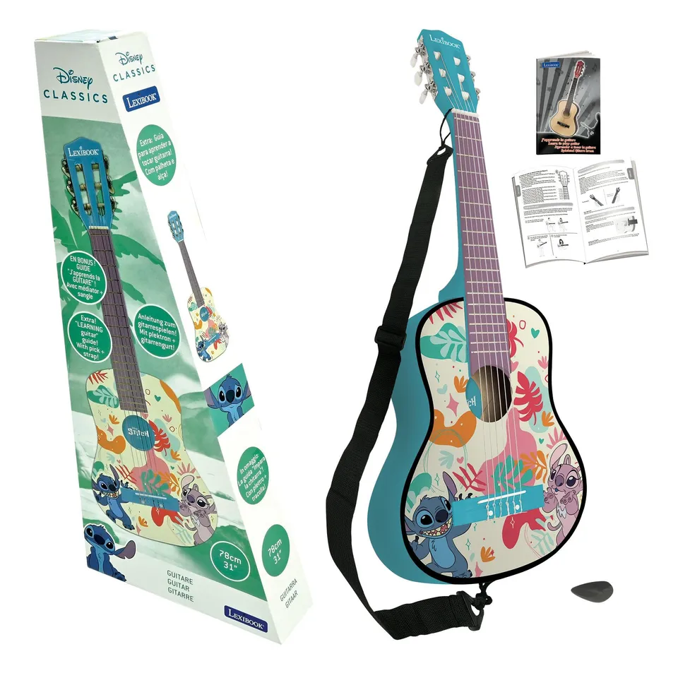 Lexibook Disney Stitch K2000DLXB chitarra acustica blu 78 cm legno